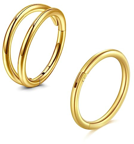 MODRSA Nasenpiercing Ring 16G 18G Hinged Clicker Septum 316L Chirurgenstahl Conch Helix Nasenring für Damen Knorpel