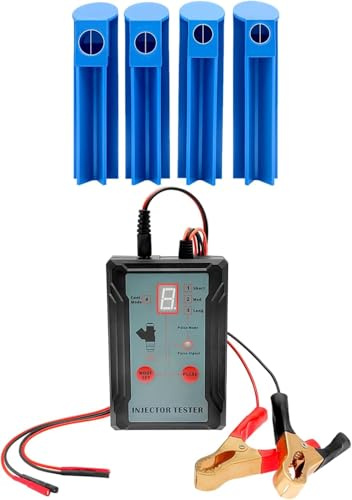 ZKTOOL 12V Auto Einspritzdüsen Tester Und Reiniger Werkzeug | Injektor Reinigungsset Mit 8 Impulsmodi Und 4 Adaptern, Premium DIY Kraftstoffeinspritzung Diagnosewerkzeug Für KFZ