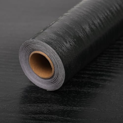 LOVADA Tapete zum Abziehen und Aufkleben, schwarzes Holztapete, 44,5 x 127,7 cm, selbstklebende Tapete, abziehen und aufkleben, einfach anzubringen, Wandkontaktpapier für Standliner, Tisch und Tür,