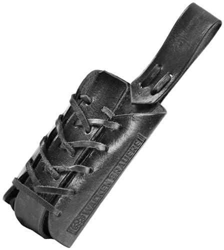 WACKEN BRAUEREI Bierflaschenhalter aus Leder mit geprägtem Logo, Schwarz | Bier-Holster, Flaschenhalter, Dosenhalter, Becherhalter, Festival, Konzert, Craft Beer