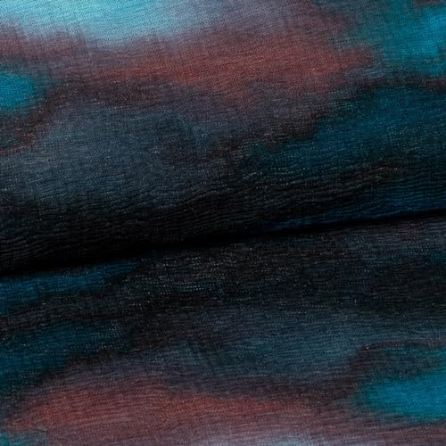 SCHÖNER LEBEN. Strick Jersey Plissee Bekleidungsstoff Farbverlauf Digital blau 1,43m