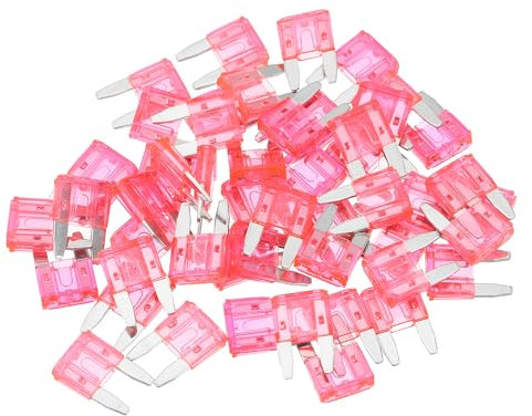 Partuto 50 Pezzi per Mini Fusibili Lama Stile 4AMP APM/ATM per Auto Protezione da Corto Circuito - Auto, Barca, Camion, SUV, RV - Plastica Metallo Rosa