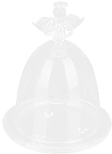 AOKWAWALIY Angel Shaped Glass Dome Cover Preserved Display Farmhouse Laundry Hanger Decor Glass Cloche Dome for Preservation