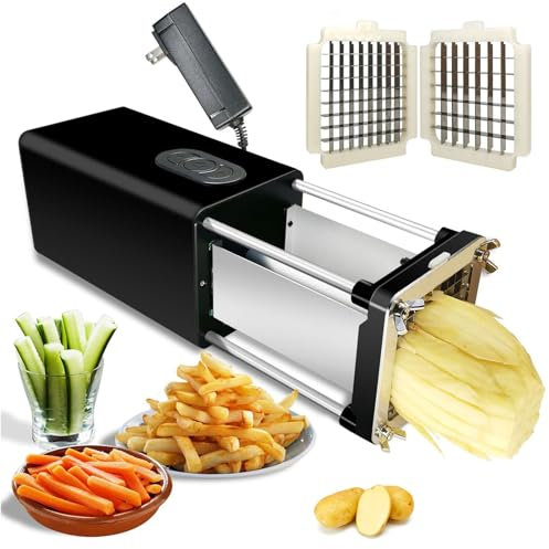 Taglierina Elettrica Commerciale Della Patata Fritta, Affettatrice Della Patata Fritta Con 1/2& 3/8 Lama, Taglierina Della Patata Del Chip Chopper Elettrico Della Verdura