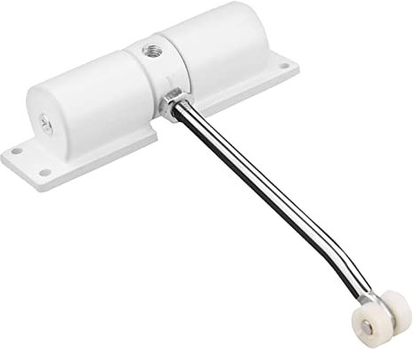 Door Gate Spring Closer, Door Closer for Interior, Overhead Door Closers, Door Damper Garden Gate Closer Spring Loaded Door for Wooden Gate, Surface Mounted(White)