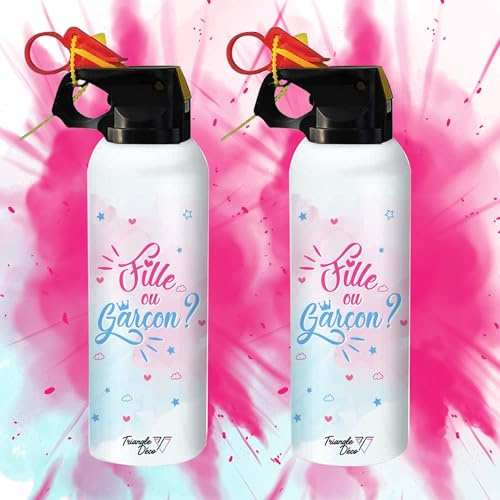 Estintore Gender Reveal Baby Shower Cannone a Polvere Holi Annuncio Gravidanza Ragazza o Ragazzo Festa Prernatale Bambino Boy or Girl Estintore Colore (2 Rose)