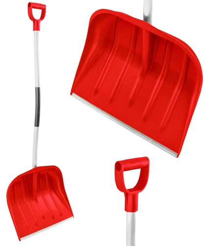 KB Tools Pala da neve per vialetto, in polipropilene resistente, con manico in alluminio, ergonomica, senza fili, per giardino, cortile, patio, materiale riciclato, prodotta in UE