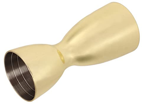 Akozon Stainless Steel Jigger Double-Ended Liquor Measuring Cup - Japanese Oz Shot Glass for Bartending and Cocktail Mixing - Bar Tools and Accessories (Gold Plated)