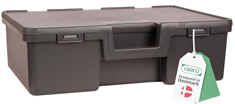 Raaco Transportboxen Solid 3 Stapelbarer Werkzeugkasten mit Tragegriff | Werkzeugträger 37 x 57 x 17 cm, Stapelbarer Werkzeugkasten mit Tragegriff leer aus Kunststoff, Belastbar bis 35 kg, leicht