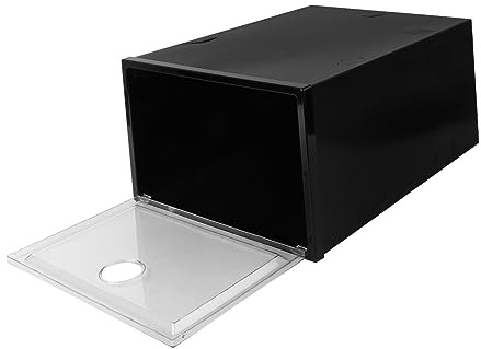 POPETPOP Scatola Di Scarpe in Plastica Trasparente 34x18x25 Cm Porta Frontale Apribile Rinforzata Contenitore Impilabile Per Custodia Scarpe Ordinata e Protezione Da Polvere Da Casa