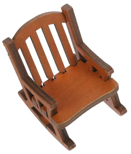Abaodam Miniatur Schaukelstuhl Für Puppenhaus Vintage Holz Deko Eleganter Europäischer Stil Robuster BAU Für Puppenmöbel Maßstab Charmante Einrichtung Für Jedes Miniatur-Setting