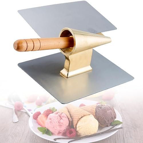 Molde de rodillo de cono de helado, cilindro de cobre puro para hacer gofres y pizza, diámetro inferior del cono de 52 mm, herramienta de calidad comercial