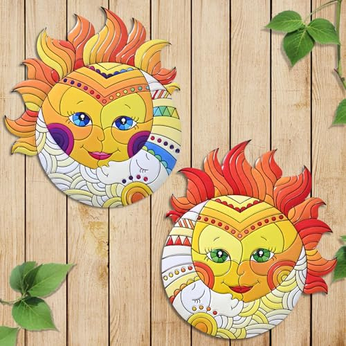 Yungeln Metal Sun Wall Art Decor,13inches Sun Wall Art Hanging Decoration for Indoor and Outdoor for Room Garden Porch Fence Balcony Patio Decor