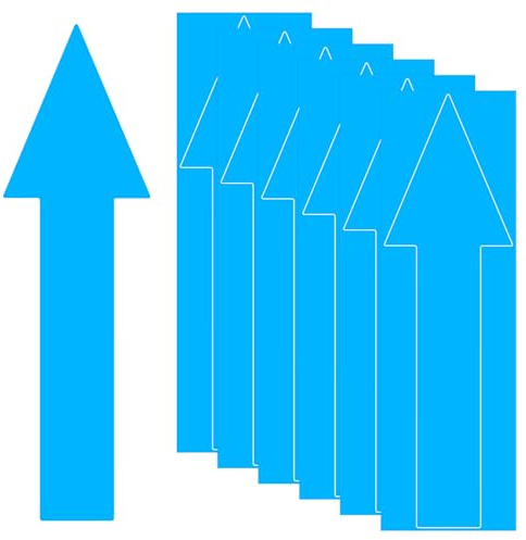 M METERXITY 6-Pack Arrow Sticker, 12 x 4 Inch/ 300 x 90 mm PVC Waterproof Self-Adhesive Directional Arrows Removable Directional Floor Decal Stickers for Wall Marking/Road Sign [Blue]