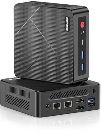 origimagic C4 Mini PC,avec Ryzen 5 3550H Processor(jusqu'à 3,7GHz),8Go RAM 256Go SSD,Triple Display Support,USB 3.2/Dual RJ45 LAN/Wi-Fi5/ BT5.0,Mini Ordinateur de Bureau pour Le Bureau à Domicile