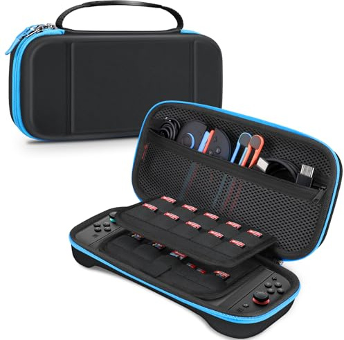 FINTIE Carrying Case for Nintendo Switch 2 (2025), Black | with Charging Hole, Shockproof, Hard Shell Switch 2 Case, Travel Bag with 19 Game Card & 2 Micro SD Card Slots & Inner Pocket