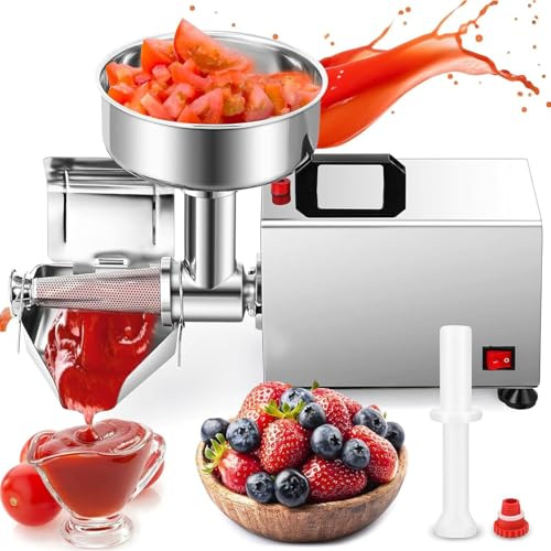 Electric Strainer Commercial Milling Machine 450W Food Milling Press Jams & Sauces Squeezer Maker, Stainless Steel Fruit Press Squeezer for Food Mill for Canning,220V
