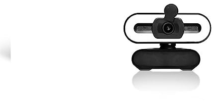 Webcam Cámara Web 1080P 4K Full HD con luz de Relleno de Anillo, computadora portátil, PC, transmisión en Vivo, cámara Web de Video con micrófono, cámaras giratorias(4K)