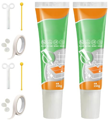2 piezas Kit de reparación de lechada blanca impermeable,Lápiz para lechada de azulejos de ducha,Masilla blanca en tubo flexible para ventanas, inodoros y lavabos.