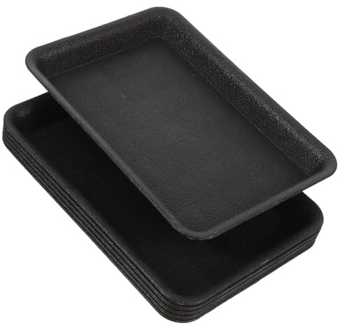 NUOBESTY 6 pièces Soucoupes Carrées pour Pots Fleurs Plateaux Rectangulaires pour Plantes sous Pot Fleur Étanche pour Intérieur et Extérieur Support Drainage pour Jardin et Balcon