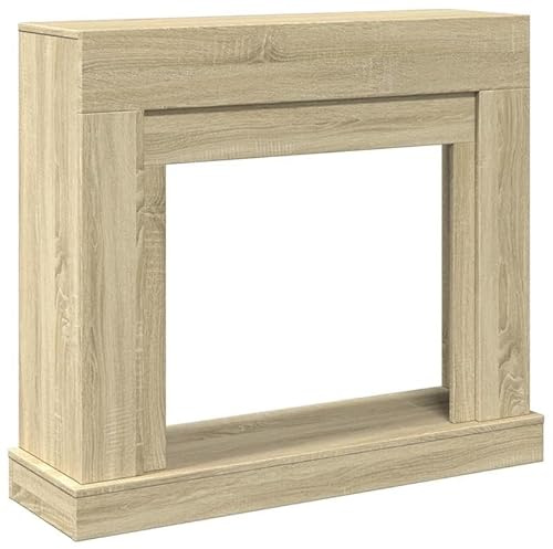 Kaminumrandung aus Holzwerkstoff in Sonoma-Eiche 100x30x87,5 cm - stilvolle Umrandung für Kamine & Holzöfen - langlebig und pflegeleicht