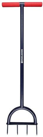 Spear & Jackson 4852LSA Lawn Spike Aerator - All-Metal Lawn Tool with Carbon Steel Spikes for Improved Drainage & Root Growth, Wide T-Handle with Non-Slip Grip, Secure Footrest for Easy Lawn Aeration