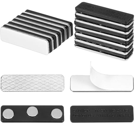 12 Pcs 4.5 x 1.3 cm Curtain Magnets Closure, Blind Accessory | with Adhesive Magnetic Clips, for Window Blinds, Blackout