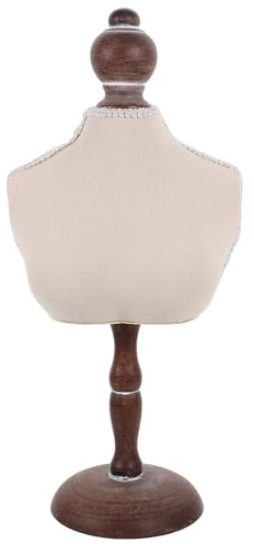 Zerodeko Vintage Lace Necklace Display Bust Stand for Jewelry Showcasing Wooden Base, Elegant Professional Necklace Holder Stand for Trade Shows and Room Decor