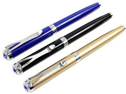3PCS Y5 Metall Rollerball Stifte, Feine Feder Silber Clip Rollerball Stift mit blauen Bling Diamant Kappe (Gold, Schwarz, Blau)