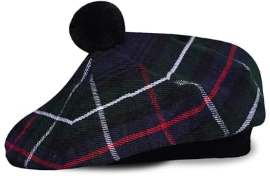 UMAM skotsk traditionell tam o' Shatner akryl ull tammy hatt platt hätta kilt många tartaner, Mackenzie 009tcp, one size