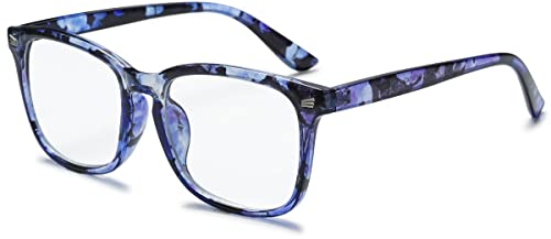 KOOSUFA Mode Blaulichtfilter Lesebrille Herren Damen Federscharniere Computerbrille Lesebrillen Lesehilfe Anti Müdigkeit Brille mit Stärke (1x Blau, 2.0)