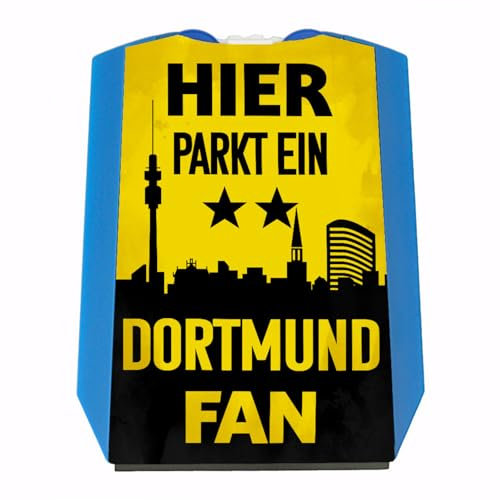 Disco de aparcamiento de Dortmund en colores del club con dos fichas para el carro de la compra como regalo para los fans del fútbol que aman a su club sobre todo y persiguen en todas partes.