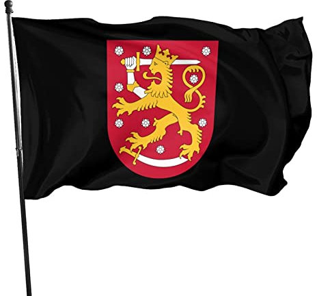 Bandiere Stemma Della Finlandia Bandiera Bandierine Poliestere Flag Resistente Alle Intemperie Bandiera Per Parata Giardino Esterno 90X150Cm