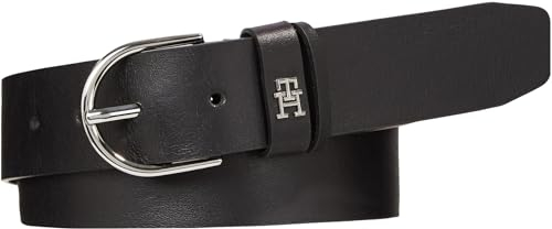 Tommy Hilfiger Damen Gürtel Essential Effortless 3.5 Ledergürtel, Schwarz (Black), 75
