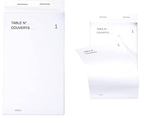 Exacompta 96202E Paquet de 10 Blocs Maitre d'Hôtel format vertical comprenant 50 feuilles tripli 15 x 8 cm & Paquet de 10 Blocs Maitre d'Hôtel format vertical comprenant 50 feuilles dupli 17 x 9,5 cm