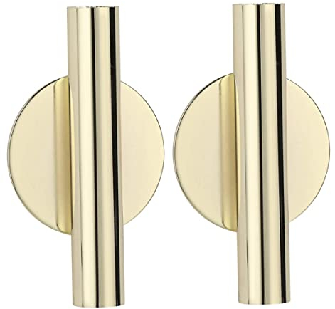 Naisicatar Jarrones de Pared de 2Piezas Jarrones de Metal de TuboColgante Pantalla de Flores secas Soporte de Metal sin Necesidad de perforar Agujeros decoración de Pared de Planta de Secado (Dorado)