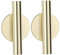 Naisicatar Jarrones de Pared de 2Piezas Jarrones de Metal de TuboColgante Pantalla de Flores secas Soporte de Metal sin Necesidad de perforar Agujeros decoración de Pared de Planta de Secado (Dorado)
