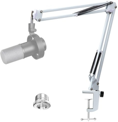 FIFINE K688 Mikrofonarm Weiß - Boom Arm Mikrofon Schwenkarmständer kompatibel mit FIFINE Recording XLR/USB Mikrofon, K688 Microphone Desktop Ständer von YOUSHARES