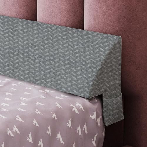 Johnear Lang Keilkissen Kopfteil-Lückenfüller Dreieckskissen mit Seitentaschen für Kopfteil, Mehrzweck-Nackenrolle, Lückenfüller (0-15,2 cm) zwischen Matratze und Kopfteil oder Wand(grau, 200*25*15CM)