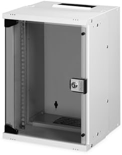 DIGITUS nätverksskåp 10 tum - 9 U - väggmontering - omonterad - HxBxD 457x316x298mm - lastkapacitet 30kg - användbart djup 254mm - IP20 skyddsklass - SOHO Pro-serien - grå