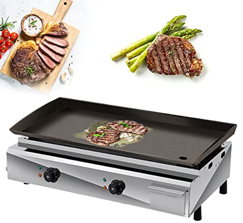 Plancha Eléctrica Grande Placa De Cocción Caliente, Parrilla De Barbacoa Con Encimera Ajustable De Acero Inoxidable Comercial, Plancha Eléctrica Antiadherente Eficiente De 4 Kw Para Barbacoa Tortilla