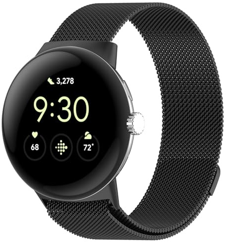 SUGARJAR Metallarmband kompatibelt med Google Pixel Watch 3 41 mm/2/1, magnetiskt ersättningsarmband för kvinnor och män