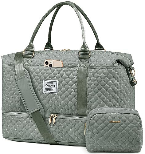 LOVEVOOK Reisetasche Damen Sporttasche Groß mit Schuhfach & Nassfach Weekender Travel Duffle Bag mit Kosmetiktasche Kliniktasche Geburt Mama Set Wasserdicht Handgepäck Tasche für Flugzeug Reise Gym
