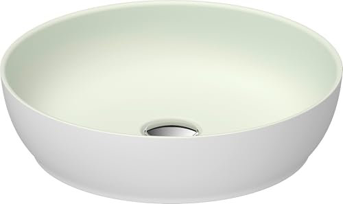 Duravit Sivida Aufsatzwaschtisch, rund, 400x400mm, ohne Hahnloch, ohne Überlauf, 266000FG00, Farbe: Innenfarbe Blassgrün Matt, Außenfarbe Weiß Seidenmatt