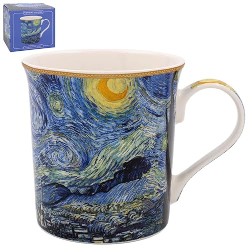 The Leonardo Collection Tasse à café Van Gogh. Joli cadeau pour homme et femme | Conçu par Vincent Van Gogh | Ensemble de dessous de verre pour toutes les cuisines et bureaux modernes