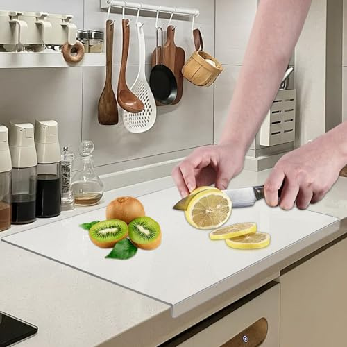 Large Acrylic Chopping Board,5mm 60x45cmCutting Board Non Slip Counter Edge for Kitchen Meat Fruits Vegetables Cheese Worktop Saver