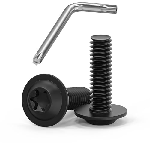 30 Stück M4x12mm Linsenkopfschrauben Schwarz, M4 Schrauben mit Flansch, A2 V2A Edelstahl Schrauben Torx, Flanschschrauben Maschinenschrauben Vollgewinde mit Torx Schlüssel für Möbel Verbindungs