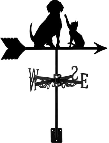 Schwarze Wetterfahne für Hunde und Katzen, dekorative Windrichtungsanzeige