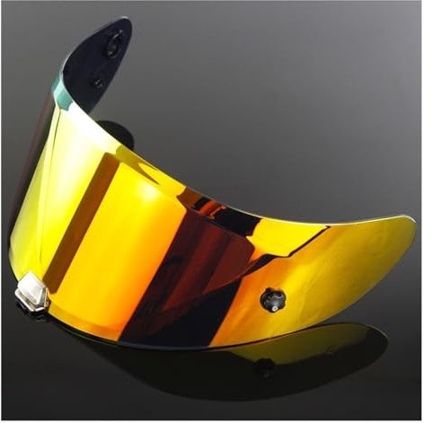 XYJTC Motorrad Helmvisierlinse, Helmvisier Kompatibel mit HJC RPHA 70 11 HJ-26 ST Motorradhelm Universalgröße Helmbrille Visier Motorradzubehör(Rot)(Gold)