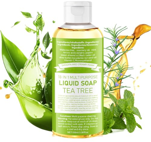 Antibacterial Body Wash with Tea Tree - Antifungal Body Wash & Soap for Dry Itchy Skin - Tea Tree body wash for Body Odour, Sweat & Spots - Clears Pores, Soothes & Refreshes